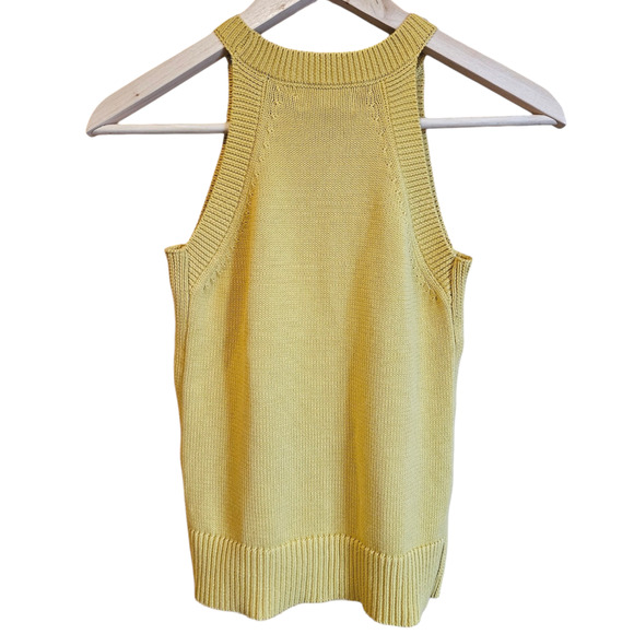 Calvin Klein Halter Top Cotton Knit Tank Yellow Women's XSmall - Picture 7 of 7